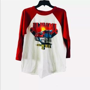 Vintage Alabama Tour Baseball Raglan T shirt XL